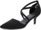 Greatonu Womens Ladies Pointed Toe Court Shoes Cross Strap Kitten Low Heel Wedding Party Bridal Pumps Black UK 7