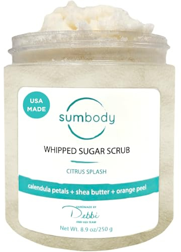 Sumbody USA Citrus Shea Sugar Body Scrub, Vitamin C, 9oz