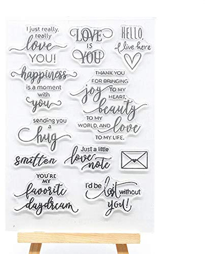 Welcome to Joyful Home 1pc I Love You Mail Sentiment Clear Stamp for Card Making Decoration and Scrapbooking