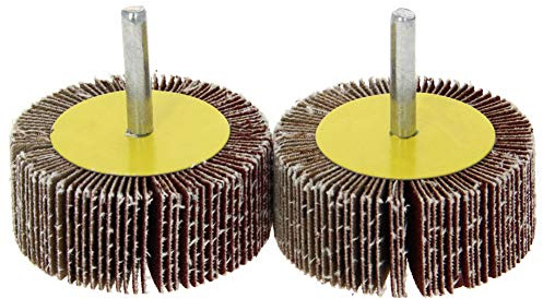 Utoolmart Lot de 2 roues à lamelles montées sur tige avec mandrin avec tête de meulage de 60 mm - Roue de ponçage abrasive et polissage rotatifs