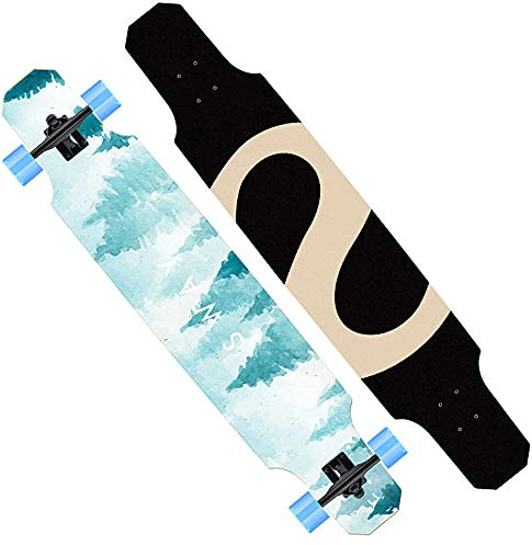 VOMI Longboard Skateboards 120 * 23cm Komplett Skate Board Cruiser Tanzen Longboard Ahornholz Outdoor Freeride Anfänger Erwachsene Jungen Mädchen Dance für Jugendliche Erwachsene Kinder
