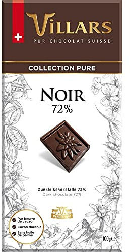 VILLARS - Tablette Chocolat Noir Dégustation 100G - Lot De 4