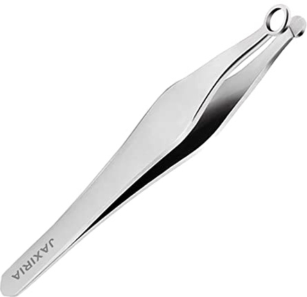 jaxiria Nasal Clippers for Men/Women - Nasal Hair Trimmer - Universal Nose & Ear Hair Trimming Tweezers - Facial Manual Clippers (1 Pack Stainless Steel)