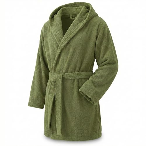 Top Towels – badrock unisex – badrock för kvinnor eller män – 100% bomull – 500 g/m² – badrock av frotté, blad, XXL