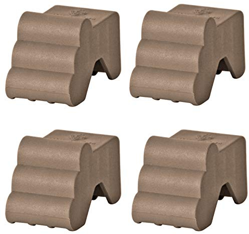 Euro3plast 1462.G9 4 Stück Blumentopffüße aus Kunststoff in Taupe 7,7x4,9x4,1 cm für runde und eckige Töpfe für den Außenbereich