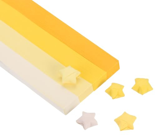 PATIKIL 1080 Sheets Origami Star Paper Strips,4 Gradient Yellow,9.4x1/2in | Paper Star Strips Lucky for DIY Hand Art Crafts