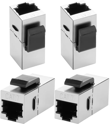 XMSJSIY Cat7 Keystone Jack accoppiatore RJ45 Femmina a Femmina Keystone Jack Schermato Connettore Inline per piastra da parete 8P8C Cat7 Modular Ethernet Accoppiatore Connector per