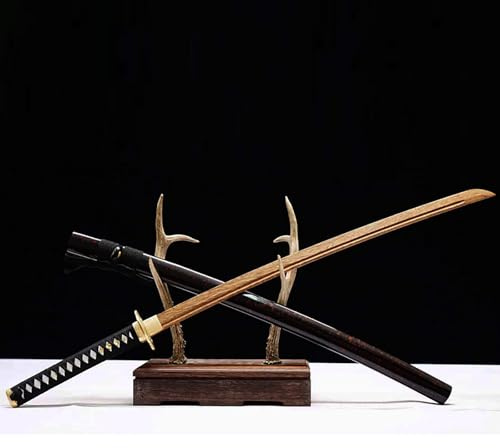 40 tum handgjorda rosenträ träsvärd med Katana solid träslida svärd Iaido tränande träsvärd för anime cosplay Kendo-träning, födelsedagspresenter till jul för män och kvinnor