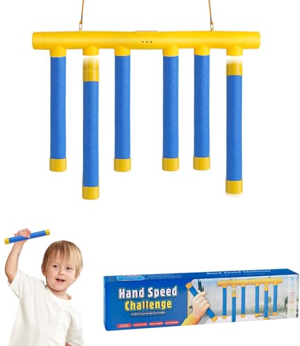 Catching Sticks Reaction Game - 3 Dropping Speeds Hand Speed Challenge Toy, Reaction Training Stick Sensory Toys, Kids Drop Pick up Sticks Game, Hand-Eye Coordination Gift for Adults Kids