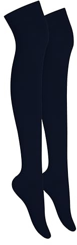 MOLLY MALOU Ladies Girls Women Over The Knee Plain Socks Comfortable Cotton Rich UK Size 4-6.5