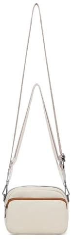 Miss Lulu Bolso cruzado para mujer, bolso de hombro de piel auténtica, bolso para mujer, bolso a prueba de salpicaduras, correa de hombro ajustable