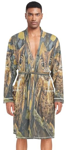 Peignoir de bain léger pour homme Motif hibou Peinture à l'huile, Peinture à l'huile Hibou, L