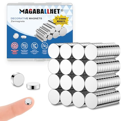 MAGABALLNET 120 pcs calamite potenti, magneti neodimio 8 * 2mm, calamite piccole rotonde in terre rare, magneti frigorifero, magneti per lavagne bianche, magneti piatti