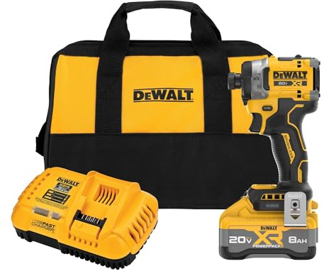 20V MAX XR Brushless Cordless, 3-Speed High Torque 1/4 Impact Driver Kit, with XR POWERPACK 8AH Battery and Charger (DCF860WW1)