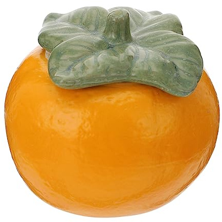 OFFSCH Ceramic Tea Canister Sealed Storage Container Orange Pattern Airtight Food Holder for Tea Leaves Kitchen Pantry