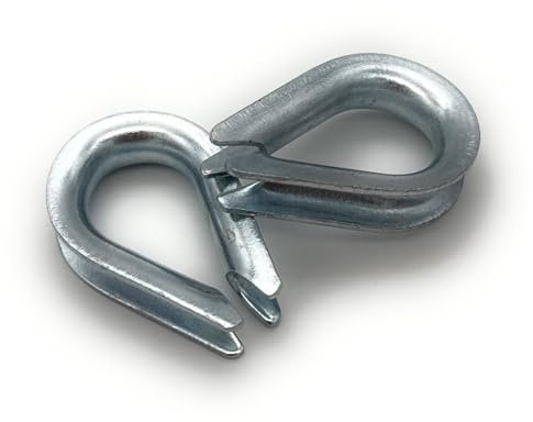 Befestigungstechnik F.R. | Drahtseilkauschen - Seilkausche verzinkt | Ø 4mm - 20 Stück | ähnl. DIN6899B | Stahl galvanisch verzinkt - korrosionsbeständig | Größe wählbar 3-20mm (20xØ4)