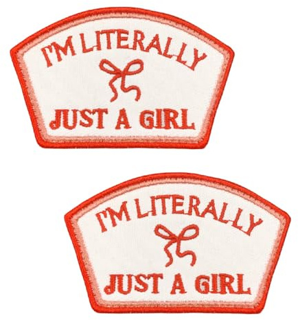 2 parches tácticos bordados con texto en inglés I'm Literally Just A Girl para bolsa, chaleco, sombrero, mochila, motociclista, uniformes, chaqueta, jeans, bolsa, ropa, brazalete, pantalones, 2