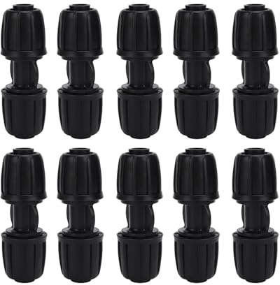 10 PCS Conector de agua recto Jardín Riego por goteo Accesorio 16 mm PE Manguera Hogar Jardín Balcón Cuidado de las plantas de riego reutilizable Accesorio Herramienta hortícola