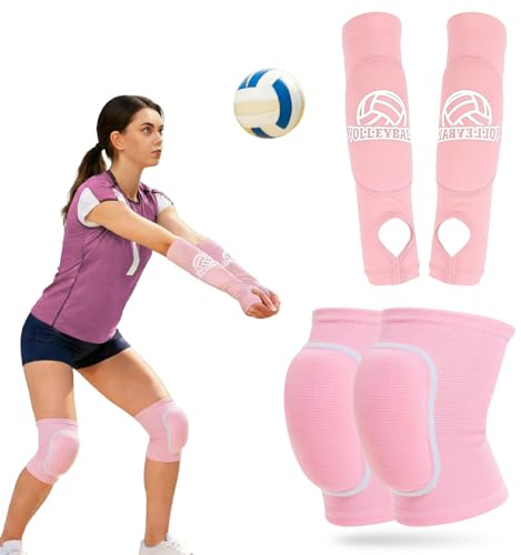 Hpbaggy Kit de protection pour le volley-ball, Manchettes de Volleyball + Évitement de Collision genou manches, un sac à cordon de serrage pour femmes, adolescentes