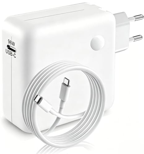 OOOUSE 96W Cargador USB C súper rápido, Compatible con Mac Book Air M3 M2 M1, Mac Book Pro 16,15,14,13 Pulgadas 2024, 2023, 2022, 2021, iPad Pro 12.9,11 Pulgadas con Todos los Dispositivos USB C