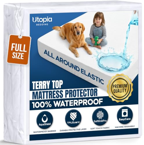 Waterproof Full Size Mattress Protector fits Upto 15 Deep Pocket