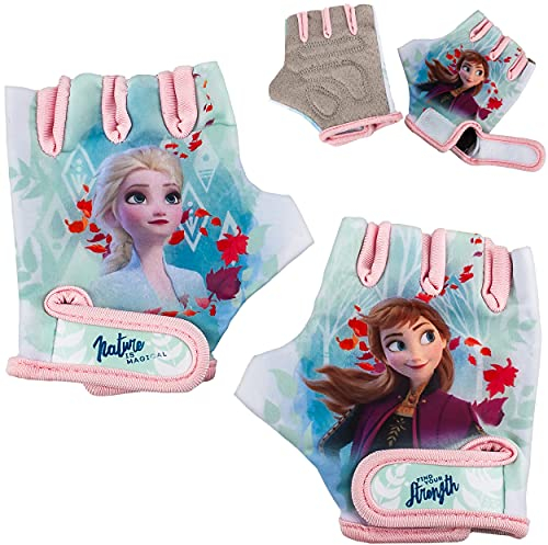 alles-meine.de GmbH Fahrradhandschuhe - die Eiskönigin - Frozen - inkl. Name - abgepolstert & Anti rutsch - 3 bis 8 Jahre - universal auch für Roller und Dreirad Laufrad Puky Bob..
