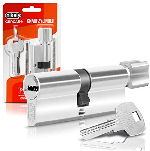 GERCAR Cylindre de serrure à bouton 30/30 - Avec 5 clés - Individuel - Longueur : 60 mm - A : 30 B : 30 - 1 pièce