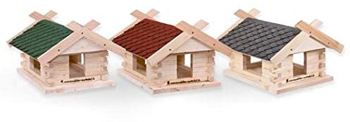 Manufaktur Martinshof Vogelhaus Bausatz, Schiefer grün, 44cm x 37cm x 27cm, für Meise, Spatz, Witterungsbeständig, Freistehend, Fichtenholz, Vögel