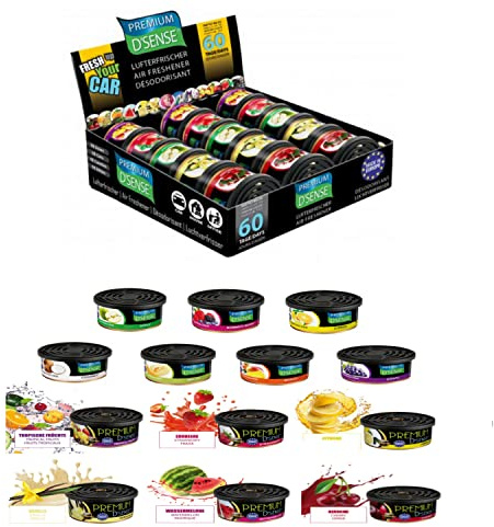 h2i Premium Duftdose | Fruit Mix | 15 Stück | +/- 60 Tage | Auto Lufterfrischer und Duftspender für Camping Büro & Zuhause | frischer Duft mit Mengenregulierung | passend für Getränkehalter