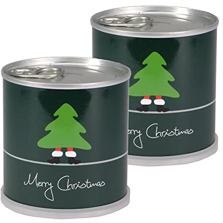 MacFlowers® | Weihnachtsbaum Fichte Anzucht-Set | 2 Stück | Geschenk in instant Gardening Blumendosen | Spar-Set | Für Adventskalender Weihnachten