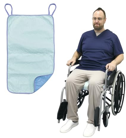 Ehucon Rollstuhl-Sitzbezüge für Rollstuhl, hochsaugfähig, wasserdicht, 4-lagig, weich, extra groß, waschbar und wiederverwendbar, Fußball-Sitzbezüge mit zwei Schlaufengriffen, für Erwachsene, 48 x 84