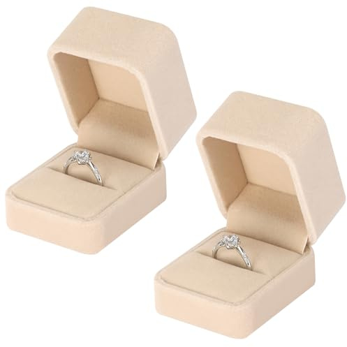 KUKUVR 2 Pieces Small jewelry Wedding Ring Gift Box for Proposal