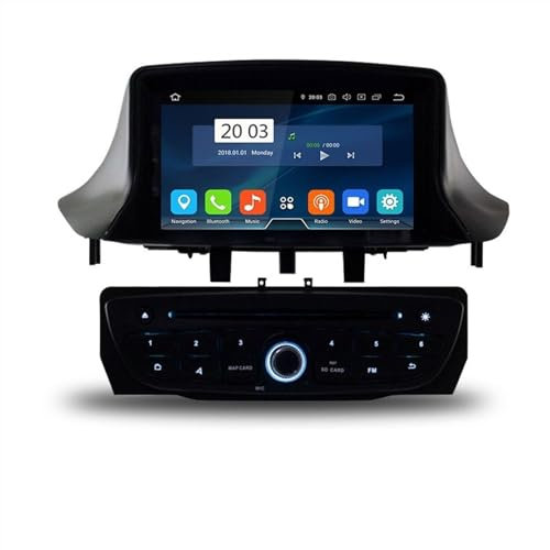 JINFOLI PX6 Android 10.0 Bil DVD-spelare Megane Fluence 2009 2010 2011 Bil Multimedia Player GPS Navigation 1 Din Bilradio Stereo Bilstereosystem(PX6 4G 64G Black)