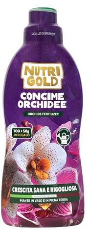 NutriGold® Orchideendünger | Speziell für Orchideen mit chelatierten Spurenelementen – Lange Blütenpracht & glänzende Blätter – Lokale Produktion – Flüssig 700 g + 50 g gratis