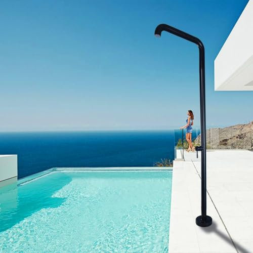 Stainless Steel Outdoor Shower Head for Poolside Backyard Beach and Spa Black Color