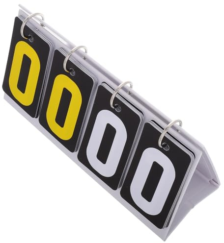 Toyvian Tableau de Score à Bascule Multisports Petit Format Plastique Noir et Jaune Compteur 4 Chiffres Portable pour Billard Tennis de Table Basketball et Baseball