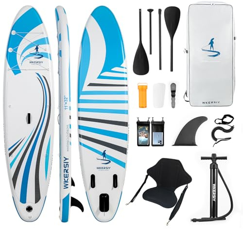 Paddle Gonflable Kayak 2 en 1 335cm – Stand Up Paddle Familial avec Siège et Pagaie Double – Planche Sup Ultra Stable pour Débutant et Loisirs – Kit Complet avec Pompe et Sac (Gris)