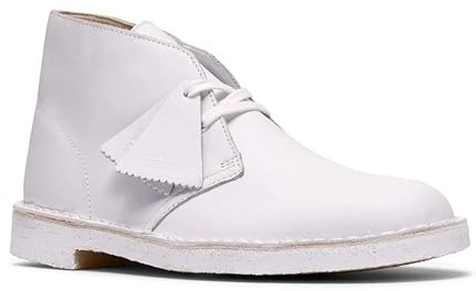 Clarks Desert Boot White Leather (White, 11.5, US Footwear Size System, Adult, Men, Numeric, Medium, 11.5)