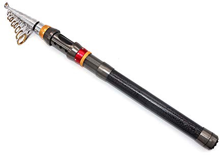 NUZAMAS Canna da pesca telescopica portatile da 3,3 m (10,8 piedi) Canna da pesca telescopica portatile da viaggio Pesca d'acqua dolce e marina