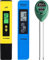 VIVOSUN Digitales pH-Meter, 3-in-1 TDS EC- und Temperaturmessgerät, Kombi-Tester für Pflanzenbodenfeuchtigkeit für Zuhause, Garten und Hydroponik
