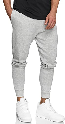 Indicode Herren Eberline Jogginghose aus 60% Baumwolle | Trainingshose Jogger für Männer Lt Grey Mix, L