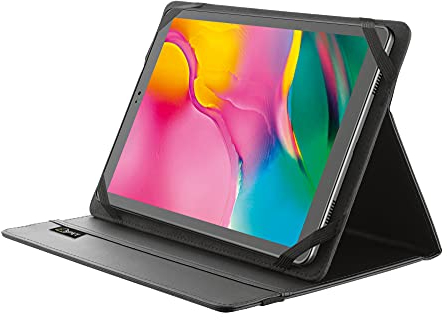 Trust Mobile Primo Custodia Folio Riciclata per Tablet da 10 Pollici, Cover Protettiva Universale con Funzione di Supporto - Nero
