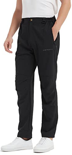 Acme Projects Herren Leichte Wasserabweisende Wanderhose, Schwarz, Mittel