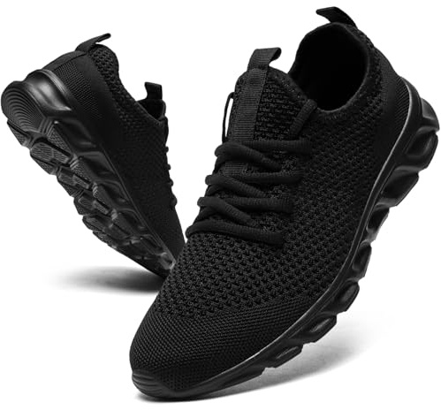 Womens Trainers Gym Running Shoes Tennis Sneakers Ladies Black Size 6 UK