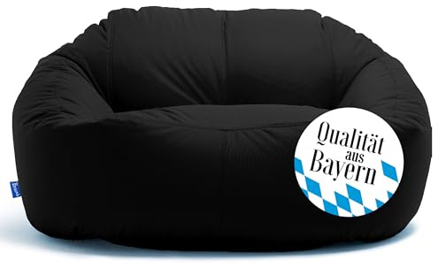 Bruni Lounge sittsäck soffa i svart – inomhus och utomhus XXL sittsäck-lounge, soffa för 1–2 personer