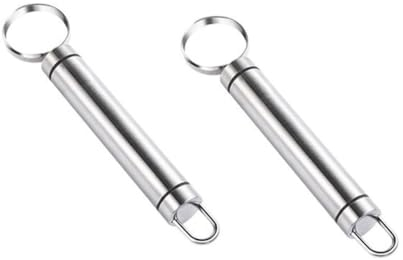 Cabilock 2piezas Descorazonadores De Duraznos De Cocina Herramientas Para Quitar Corazón Acero Inoxidable Duradero y Práctico