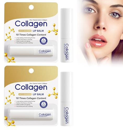 2 unidades de suero natural para el cuidado de los labios y los labios, colágeno brillante, bálsamo hidratante, para mujeres, colágeno, pintalabios, cuidado de día y noche, hidratos y suaves labios