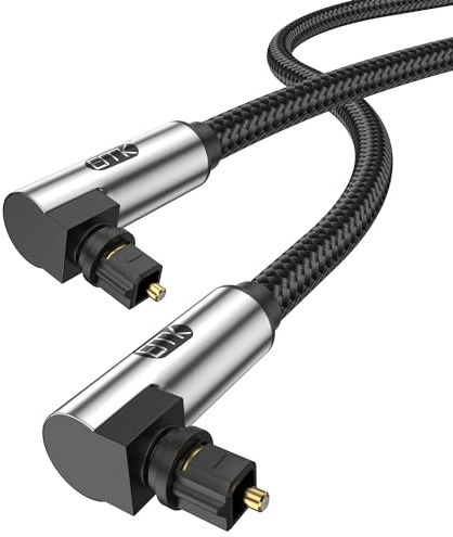 90 graders optisk kabel, optisk ljudkabel, Toslink-optisk kabel, fiberkabel för hemmabio, TV, ljudbar, spelkonsol, Blu-ray-spelare, högtalare, projektor, förstärkare (49 FT/15 m)