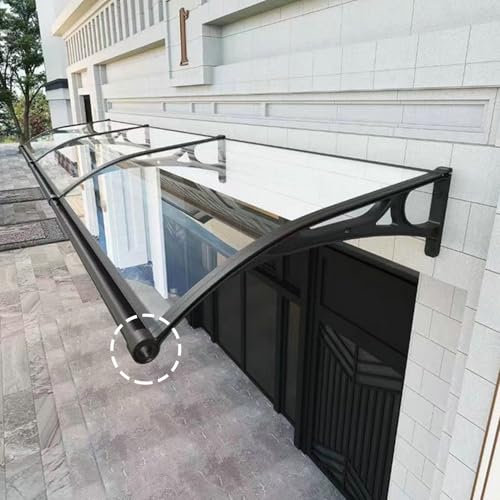 Revestimiento para puerta de entrada, policarbonato, cubierta exterior, terraza, balcón, protección contra la lluvia, 60 x 60 cm