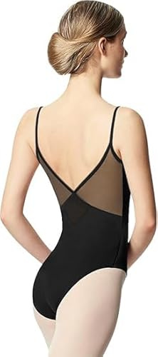 Mulnall Women Dance Camisole Leotard, V Back Mesh, Full Front Lining Dance Outfit(23936-06-S)